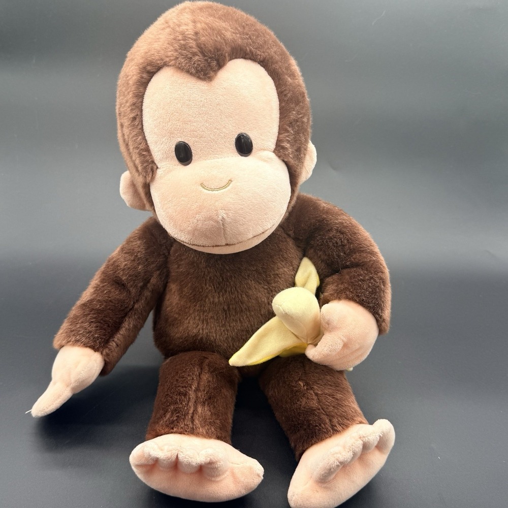 Gund Curious George Plush Monkey Banana 14" Universal Studios Stuffed Animal